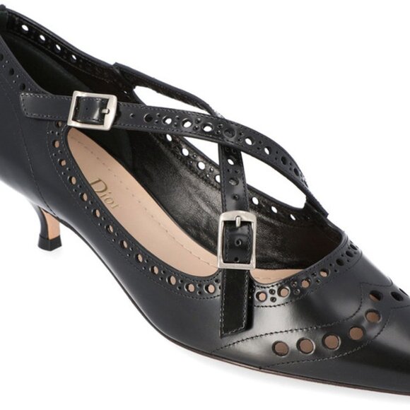 CHRISTIAN DIOR black leather 2019 TEDDY-D Pumps Shoes 36 - Picture 1 of 8